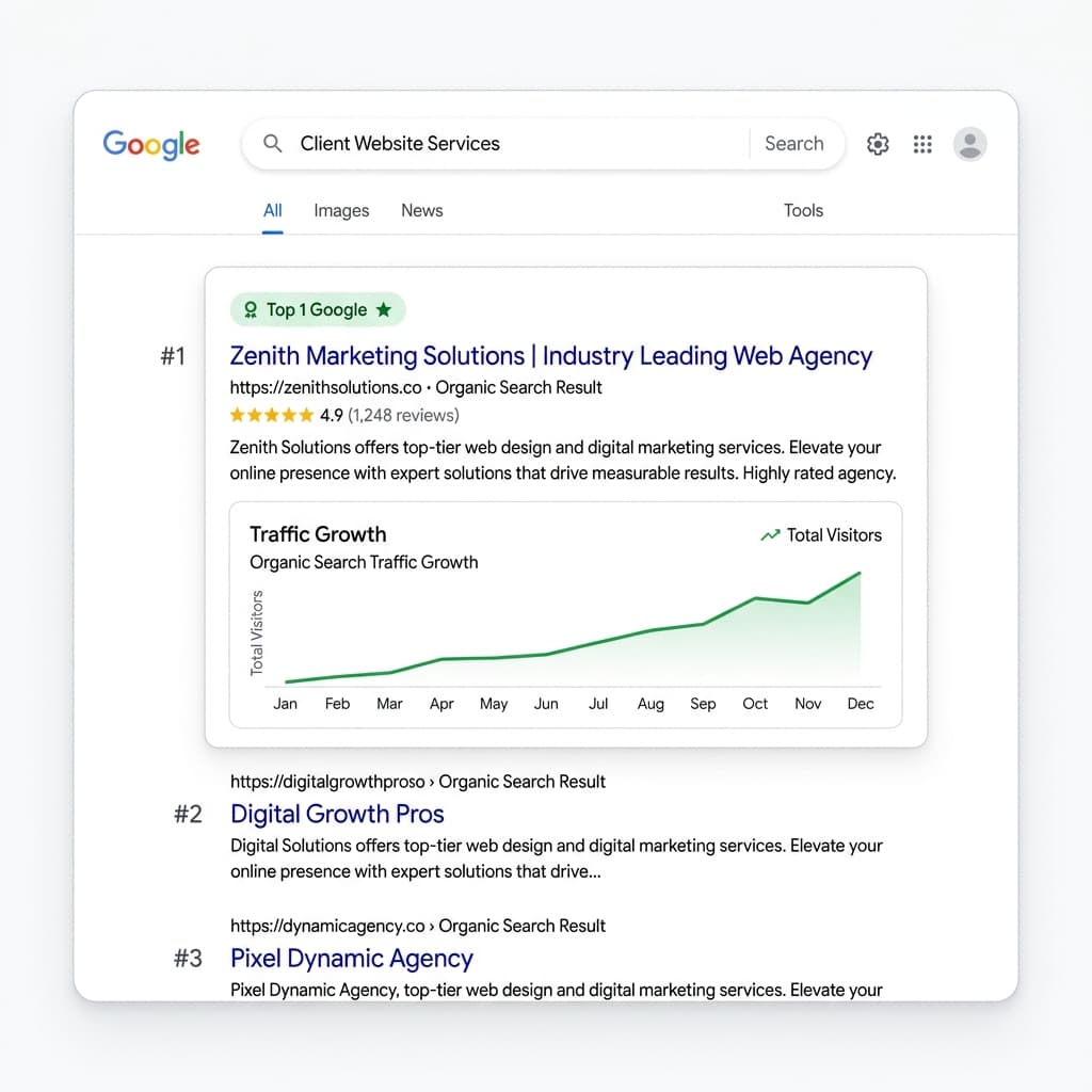 Google SEO ranking in first position